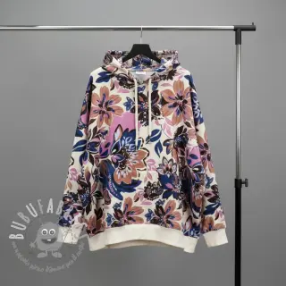 Felpa Flowers Mici ecru digital print