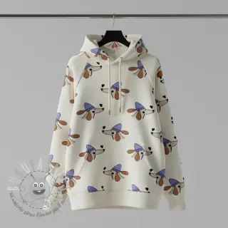 Felpa Dogs and hearts off white
