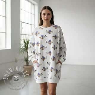Felpa Dogs and hearts off white