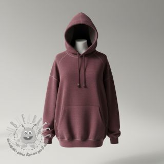 Felpa garzata JOGGING aubergine melange