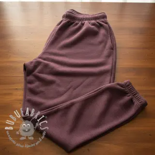 Felpa garzata JOGGING aubergine melange