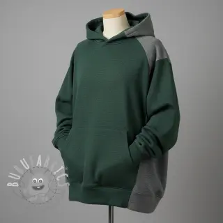 Felpa garzata JOGGING dark green melange