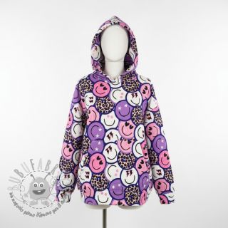 Felpa Happy faces purple digital print