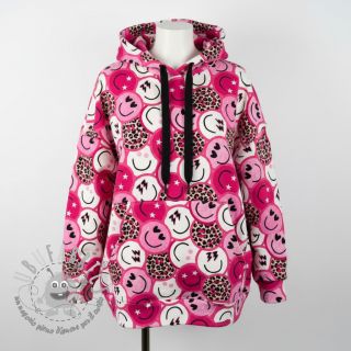 Felpa Happy faces pink digital print