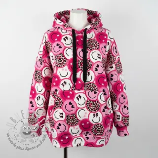 Felpa Happy faces pink digital print