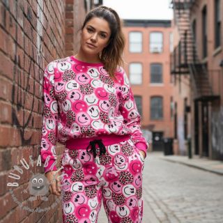 Felpa Happy faces pink digital print