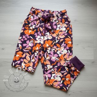 Felpa Bright flowers design purple ochre
