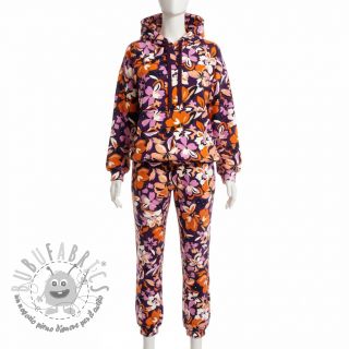 Felpa Bright flowers design purple ochre