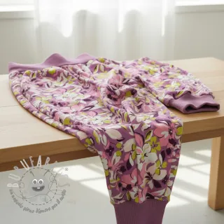 Felpa Bright flowers design pink lime