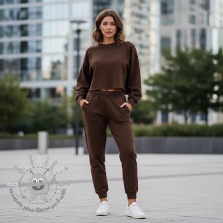 Felpa garzata JOGGING dark brown