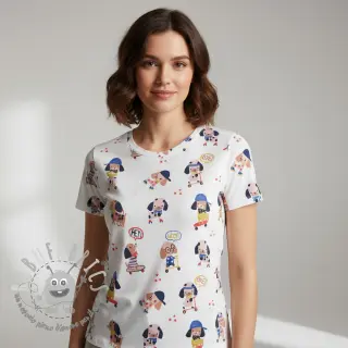 Jersey Dogs white digital print