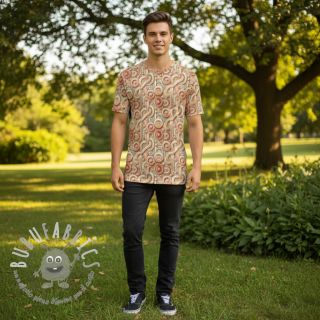 Jersey VISCOSE Unity orange digital print