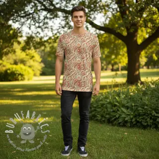 Jersey VISCOSE Unity orange digital print