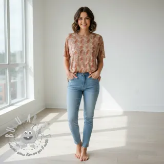 Jersey VISCOSE Structure beige digital print