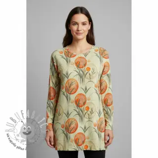 Jersey VISCOSE Enjoy The Silence orange digital print