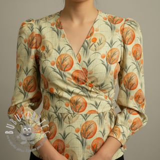 Jersey VISCOSE Enjoy The Silence orange digital print