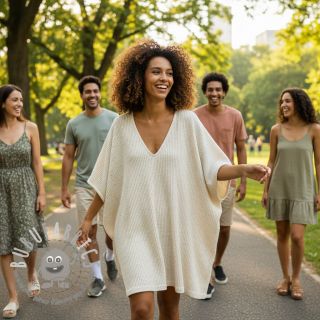 Jersey con lino WAFFLE SIMPLY NATURAL