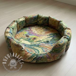 Pelliccia sintetica Peacock green digital print