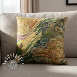 Pelliccia sintetica Peacock green digital print