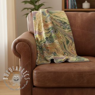 Pelliccia sintetica Peacock green digital print