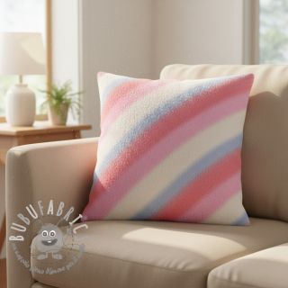 Pelliccia sintetica Rainbow diagonal stripe
