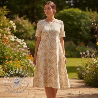 Viscosa con lino Desert flowers design A