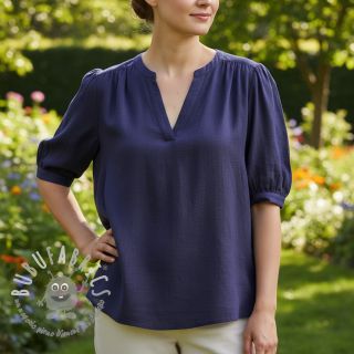 Viscosa con lino WASHED navy