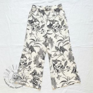 Viscosa con lino Floweria navy