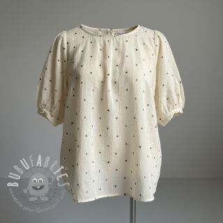 Viscosa con lino FOIL Hearts ecru