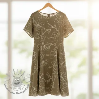 Viscosa con lino EMBROIDERY Flower Danielle pickle