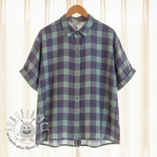 Viscosa con lino YARN DYED Square green