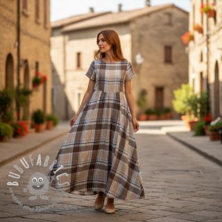 Viscosa con lino YARN DYED Checks taupe