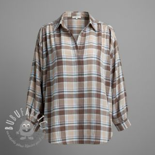 Viscosa con lino YARN DYED Checks taupe