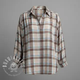 Viscosa con lino YARN DYED Checks taupe