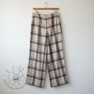 Viscosa con lino YARN DYED Checks taupe