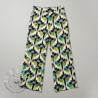 Viscosa con lino Artificial flower design A digital print