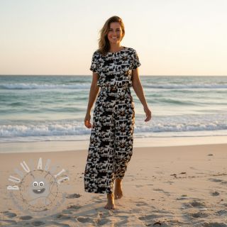 Viscosa con lino Daisy design A digital print