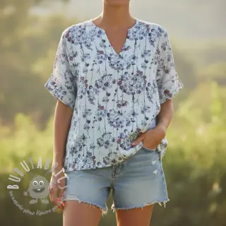 Viscosa con lino Agapanthus design B digital print