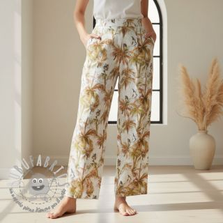 Viscosa con lino Crane bird design A digital print