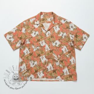 Viscosa con lino Crane bird design B digital print