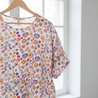 Viscosa con lino Natural Lin Livy blue digital print