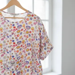 Viscosa con lino Natural Lin Livy blue digital print