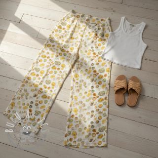 Viscosa con lino Natural Lin Livy yellow digital print