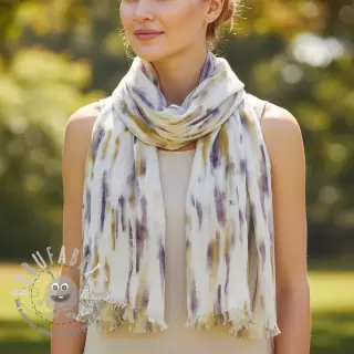 Viscosa con lino Natural Lin Lina green digital print