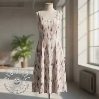 Viscosa con lino Natural Lin Lina purple digital print