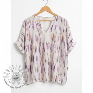 Viscosa con lino Natural Lin Lina purple digital print