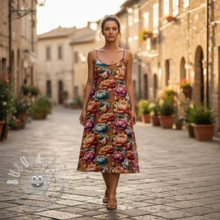 Viscosa con lino Marigold design C digital print