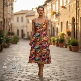 Viscosa con lino Marigold design C digital print