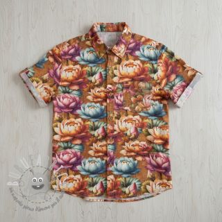 Viscosa con lino Marigold design C digital print