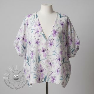 Viscosa con lino Natural Lin Laurel purple digital print